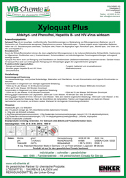 Produktblatt: "Xyloquat Plus" - Aldehyd- und Phenolfrei, Hepatitis B- und HIV-Virus wirksam - ein Produkt der Linker Group der Firma WB-Chemie (Steirische Industriechemie) 